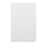 Vue de face du protège-carte grise blanc fermé, avec sa texture grainée et sa couture périmétrique, sur un fond blanc uni.